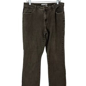 Chicos Platinum Quartz Mid Rise Jeans Brown Sz 2 Reg Boot Cut 31" Inseam Vintage